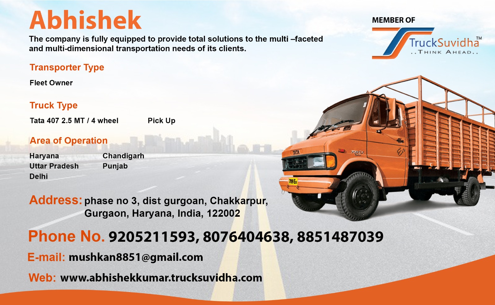 TruckSuvidha Promotion Slider