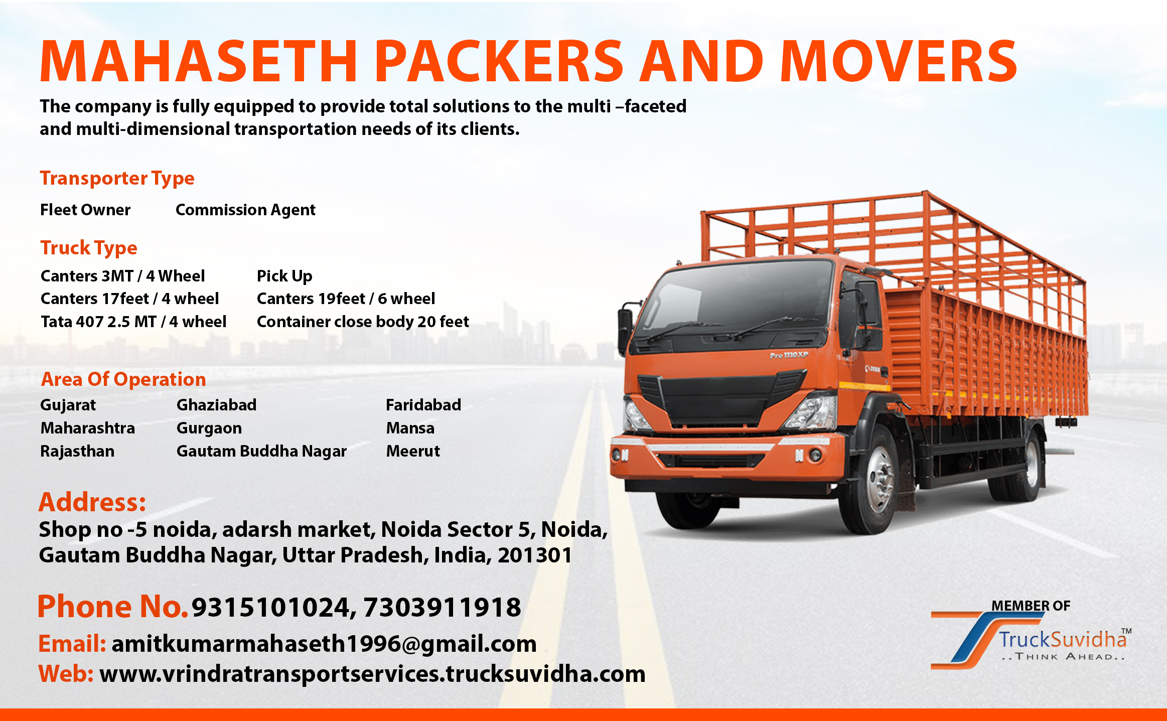 TruckSuvidha Promotion Slider