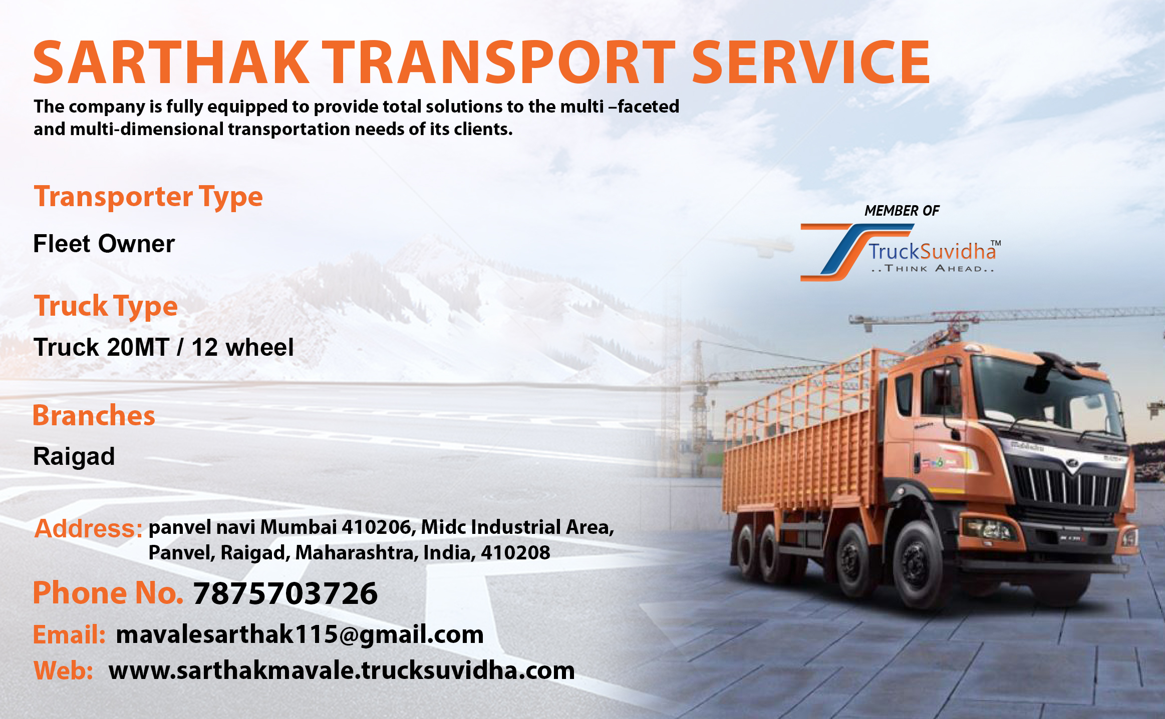 TruckSuvidha Promotion Slider