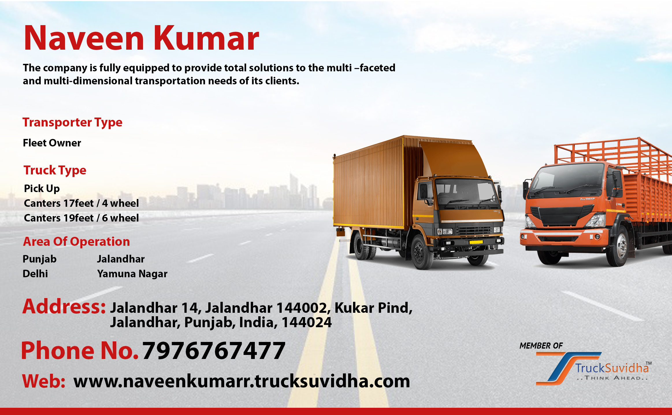 TruckSuvidha Promotion Slider