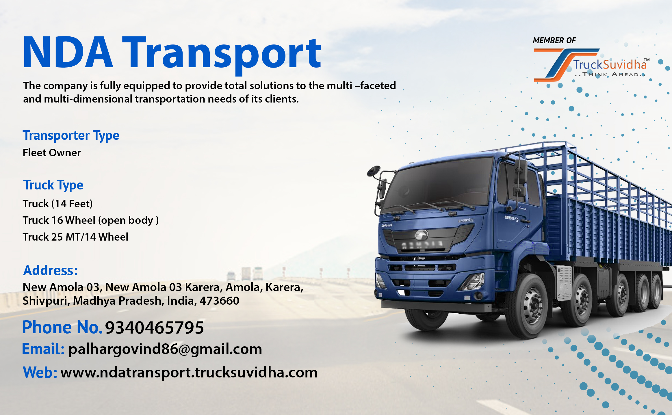 TruckSuvidha Promotion Slider