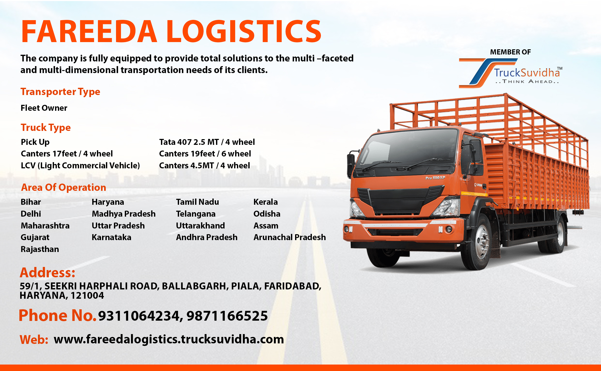 TruckSuvidha Promotion Slider