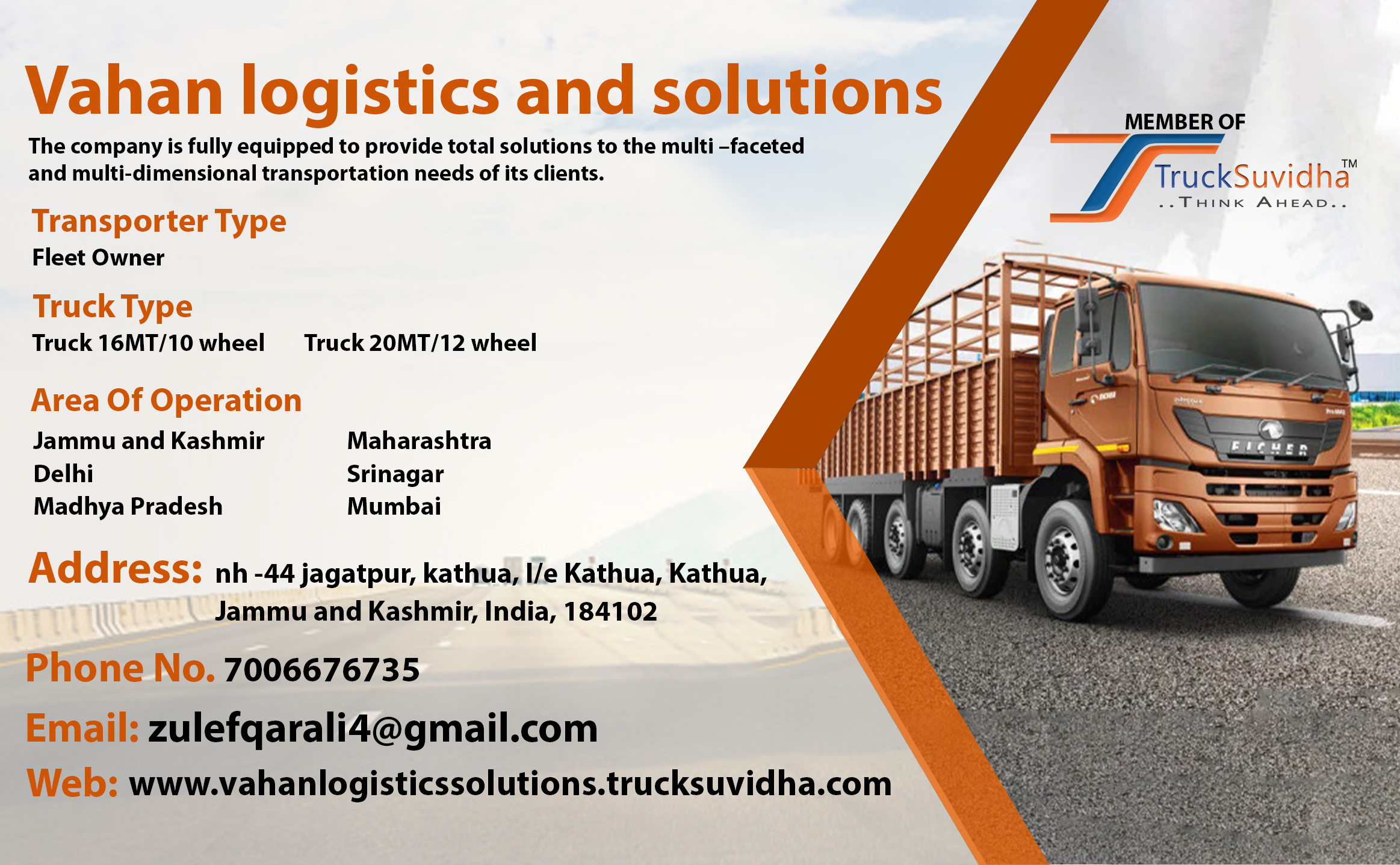 TruckSuvidha Promotion Slider