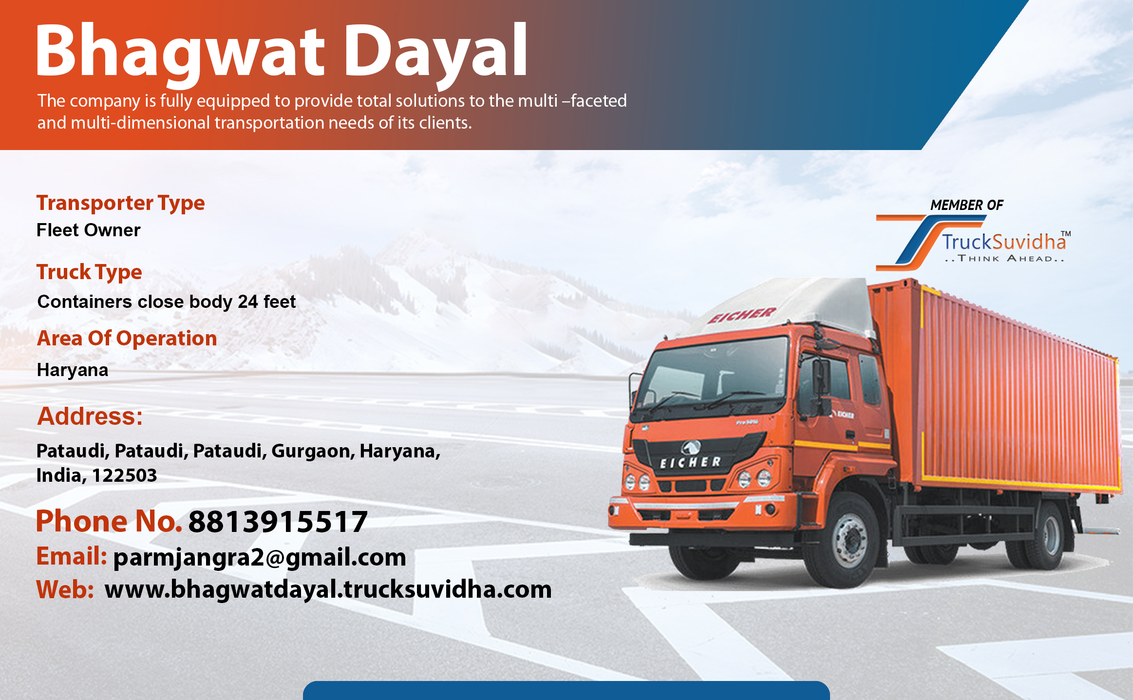 TruckSuvidha Promotion Slider