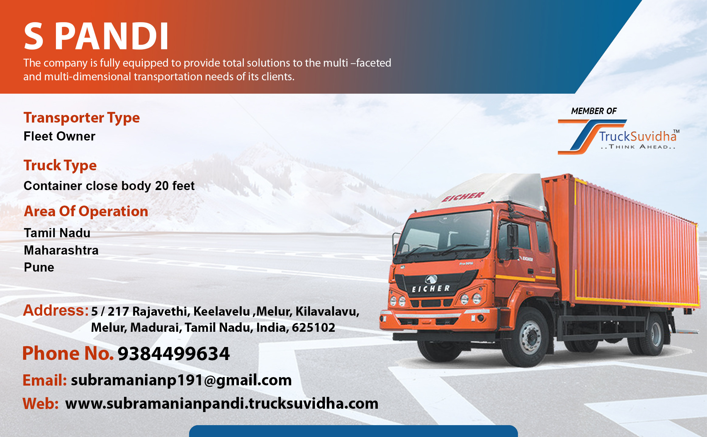 TruckSuvidha Promotion Slider