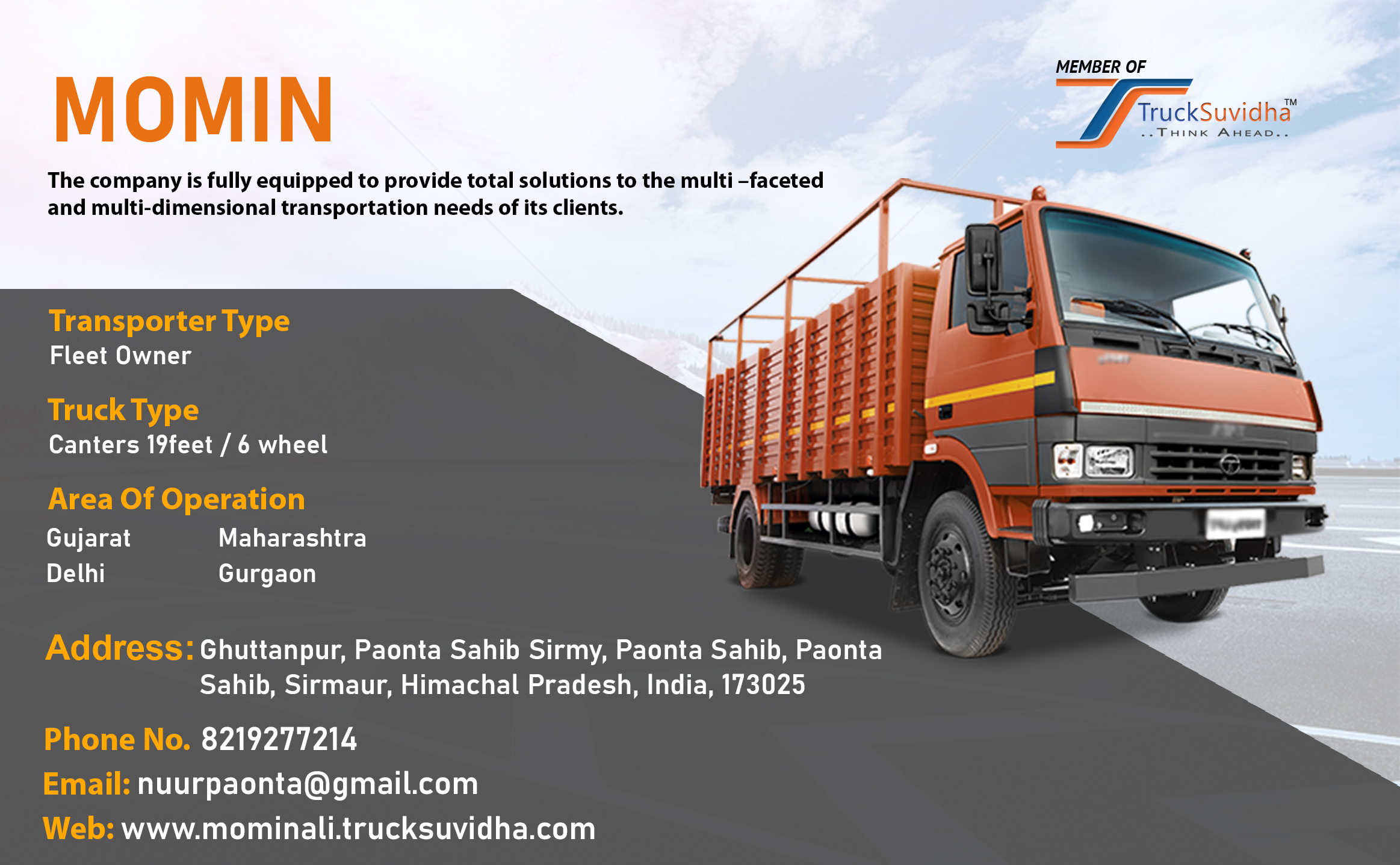 TruckSuvidha Promotion Slider