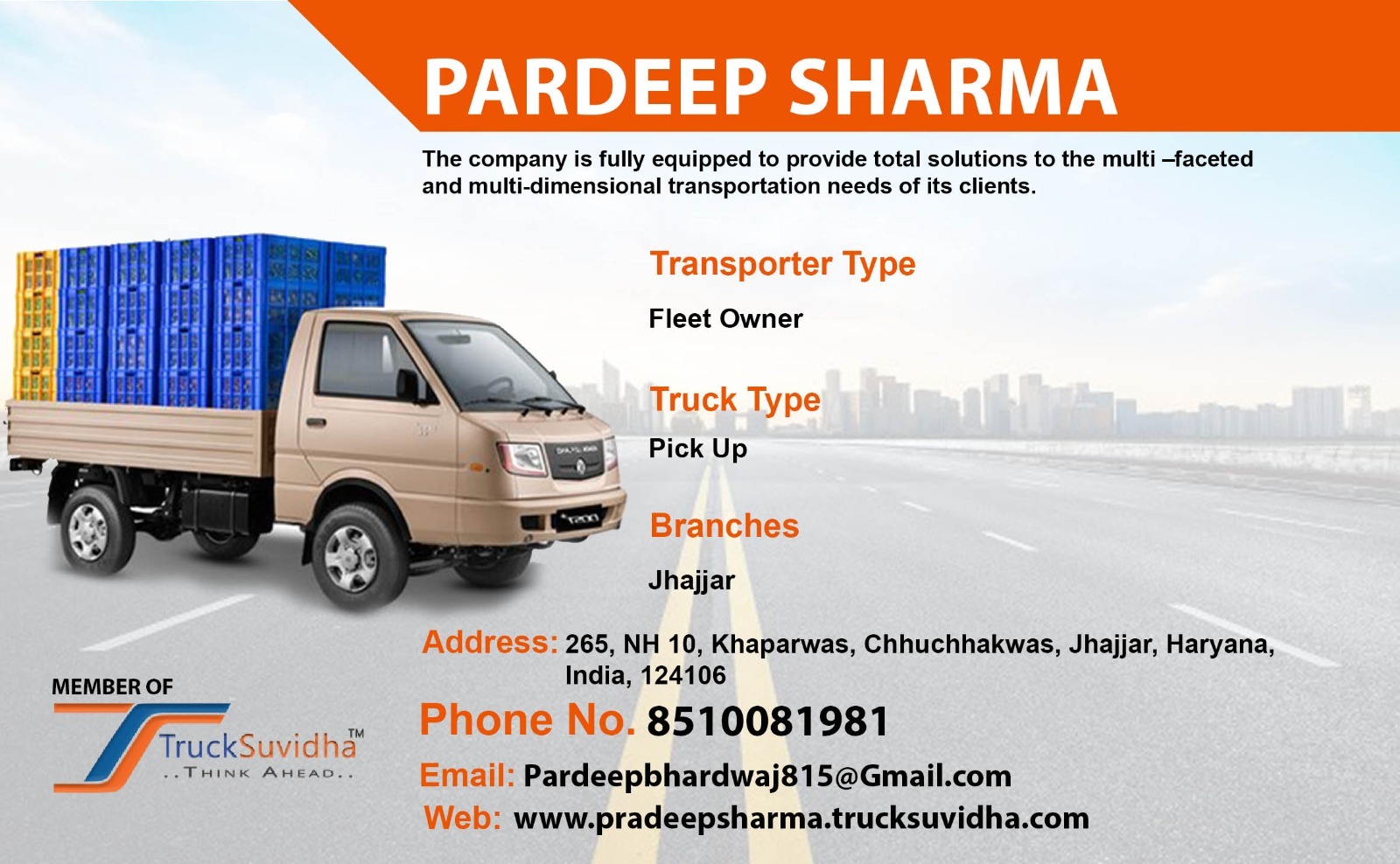 TruckSuvidha Promotion Slider